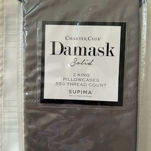 Charter Club Damask Solid 2 King Pillowcases
